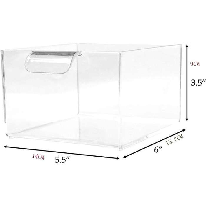 2pcs /Pack Stackable Makeup Drawer Organizer Acrylic Cosmetic Storage Box(Transparent)