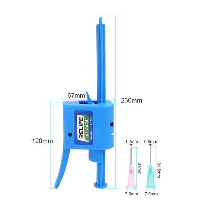 RELIFE RL-062B 30CC Manual Glue Tapper Cell Phone Repair Motherboard Soldering Oil Syringe Booste...