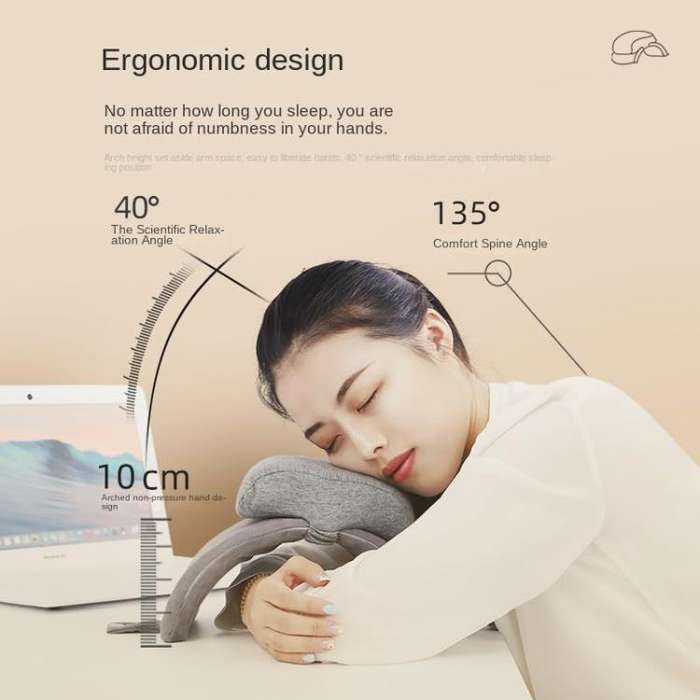 Office Folding Nap Pillow Portable Desk Sleeping Pillow, Color: Foam Dark Gray