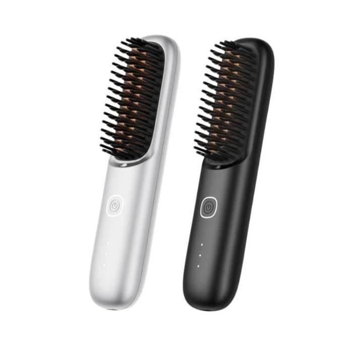 Negative Ion Hair Care Wireless Hair Straightener Portable Straight and Curly Hair Straightener(B...