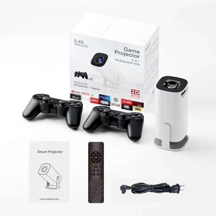 P30 Game Projector Android 11 System With Wireless Gaming Controller 720P Home Theater(US Plug)