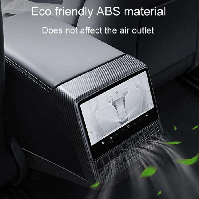 For Tesla New Model 3 / Y Car Rear Air Conditioning Vent Protection Frame, Style: Matte Carbon Pa...