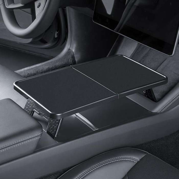 For Tesla Model Y / 3 Car Front Center Control Plate Folding Tray Table(Black)