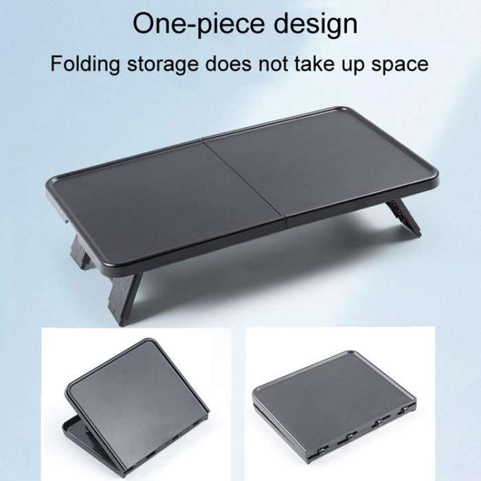 For Tesla Model Y / 3 Car Front Center Control Plate Folding Tray Table(Black)