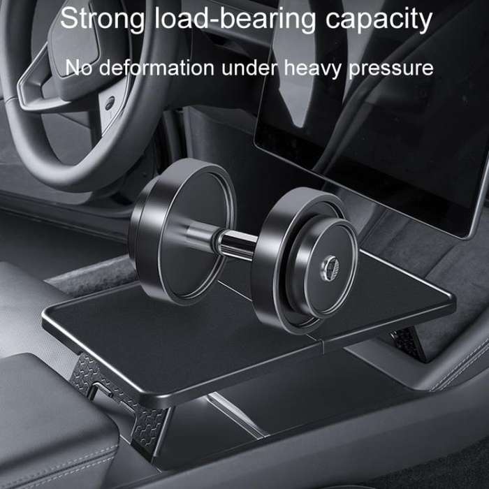 For Tesla Model Y / 3 Car Front Center Control Plate Folding Tray Table(Black)