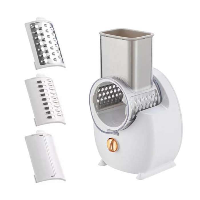 CY-661 3-in-1 Kitchen Multifunctional Roller Electric Vegetable Cutter, Spec: White US Plug