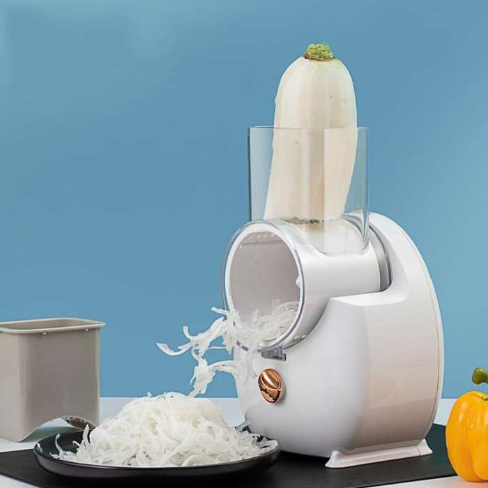 CY-661 3-in-1 Kitchen Multifunctional Roller Electric Vegetable Cutter, Spec: White Wireless Model