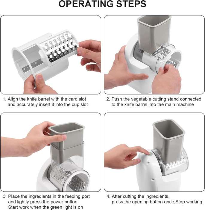 CY-661 3-in-1 Kitchen Multifunctional Roller Electric Vegetable Cutter, Spec: White Wireless Model