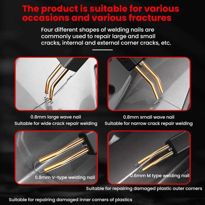 Rechargeable Car Bumper Plastic Repair Welding Machine, Specification: Black+800 Welding Nails