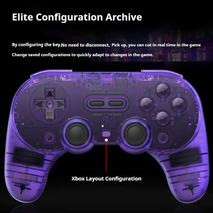 8BitDo Pro2 Retro Hall Edition Translucent Bluetooth With Back Button Multi-Platform Gamepad(Blue)