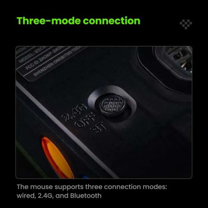 8BitDo Retro R8 Green Translucent Wireless Mouse With Charging Base