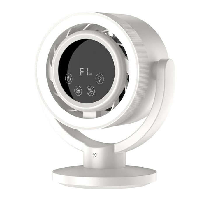 F168 Intelligent Voice Desktop Circulation Fan Touch-Screen Shaking-Head High Rotation Speed Blad...