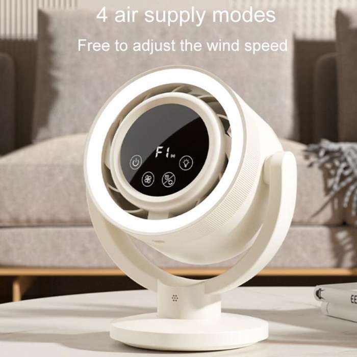 F168 Intelligent Voice Desktop Circulation Fan Touch-Screen Shaking-Head High Rotation Speed Blad...