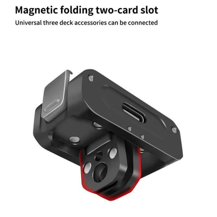 For DJI Osmo Action 2 Camera Magnetic Charging Base with 1/4 Inch & Arri Hole, Spec: Set C