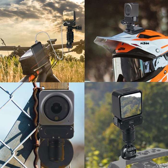 For DJI Osmo Action 2 Camera Magnetic Charging Base with 1/4 Inch & Arri Hole, Spec: Set A