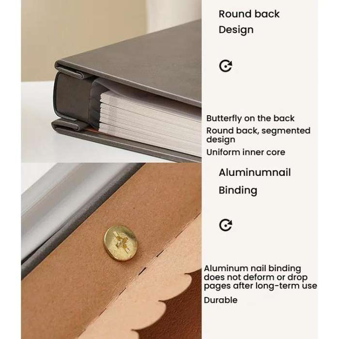 Leather Self-Adhesive Laminating Pocket Photo Album Studio Album DIY Large Capacity Records, Spec...