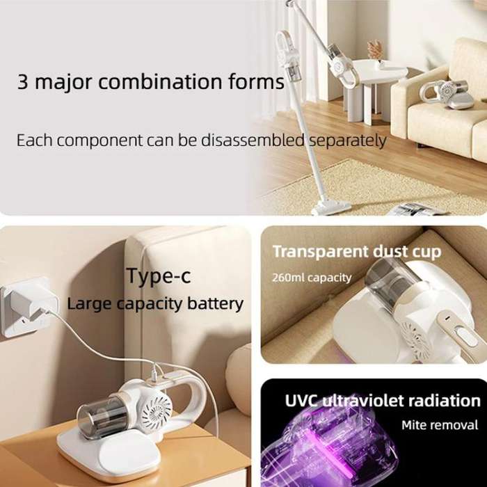 85000Pa Smart Handheld Vacuum Cleaner Cordless Dust Mite Removal UV Sterilizer Vacuum Cleaner(Pur...