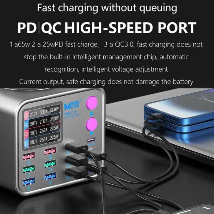 MaAnt DianBa No.2 USB Multi-port Mobile Phone Repair Desktop Charging Station EU Plug
