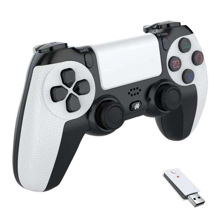 2.4G Dual Motor Dual Vibration 6-Axis Wireless Gamepad For PS4 / PS5 / Android / iOS / PC(White)