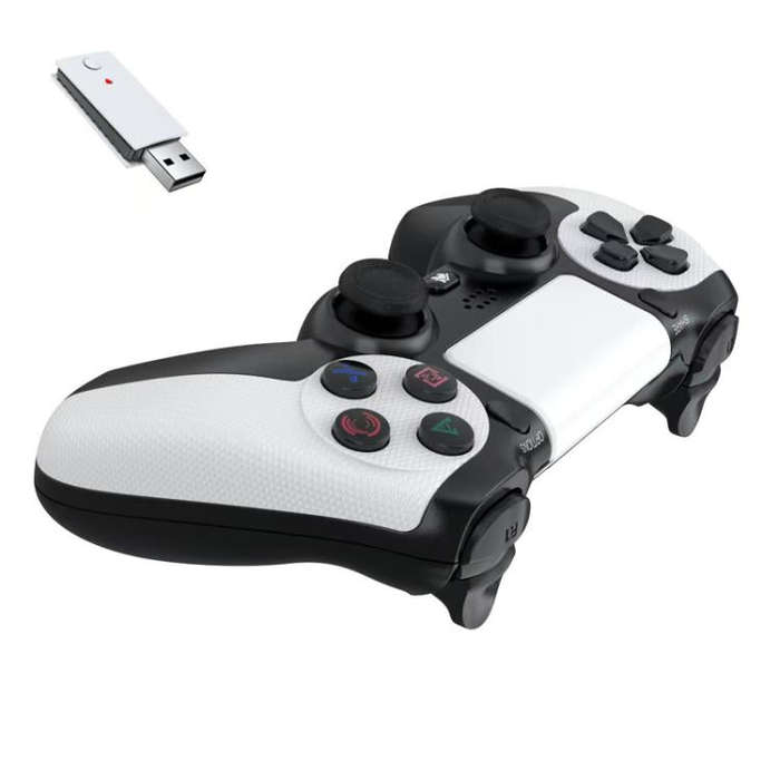2.4G Dual Motor Dual Vibration 6-Axis Wireless Gamepad For PS4 / PS5 / Android / iOS / PC(White)