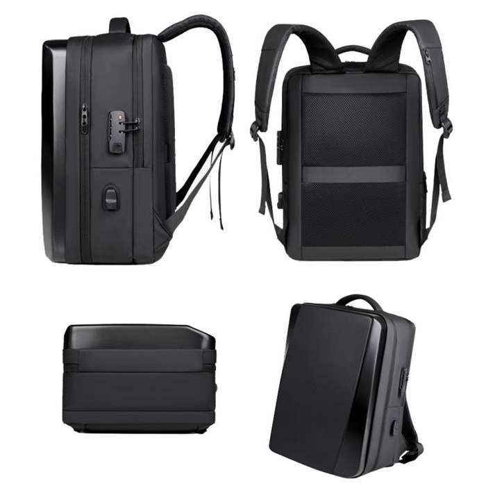 OUMANTU 966 Large-Capacity Waterproof Three-Dimensional Password Lock Laptop Backpack(Black)
