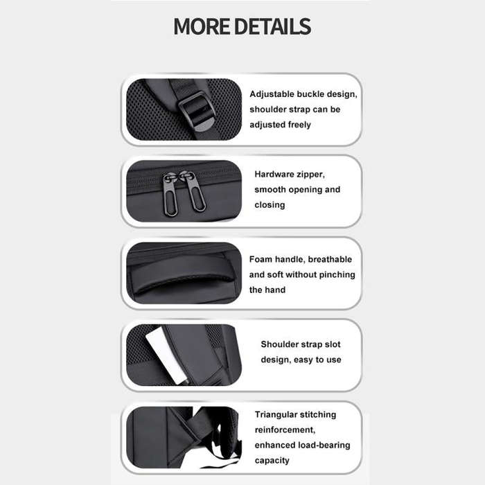 OUMANTU 966 Large-Capacity Waterproof Three-Dimensional Password Lock Laptop Backpack(Gray)