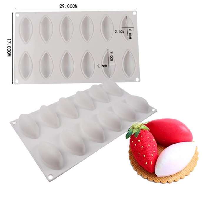 12-Cavity  Mango Jelly Mousse Cake & Ice Cream Silicone Mold For DIY Chocolate And Fondant