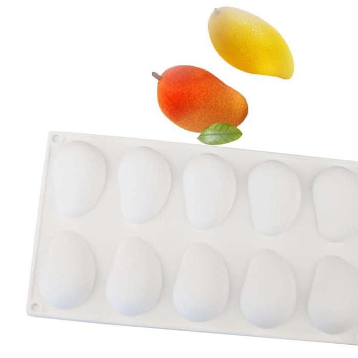 10-Cavity  Mango Jelly Mousse Cake & Ice Cream Silicone Mold For DIY Chocolate And Fondant