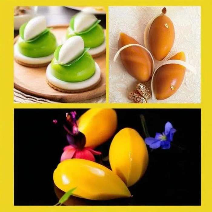 12-Cavity  Mango Jelly Mousse Cake & Ice Cream Silicone Mold For DIY Chocolate And Fondant