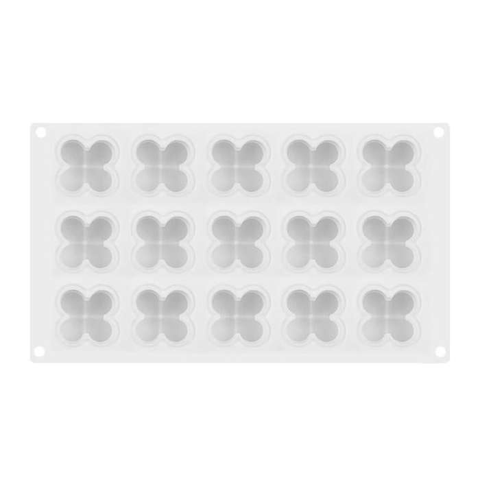 15-Cavity Magic Cube Silicone Mousse Cake Mold Fondant Candle Mold(White)