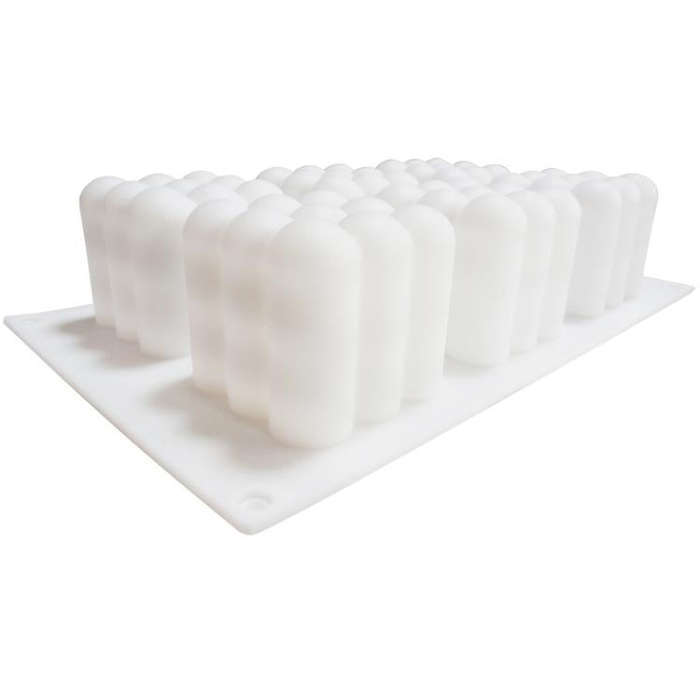 6-Cavity 3D Magic Cube Silicone Mousse Cake Mold Fondant Candle Mold(White)
