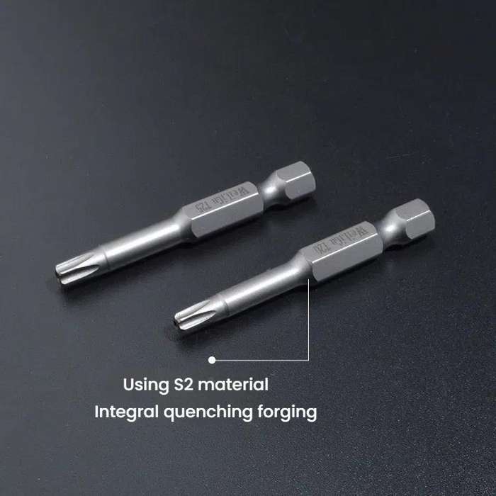WEILIGU 5pcs 50mm T15 Magnetic S2 Pneumatic Air Bit Electric Drill Plum Blossom Head With Center ...