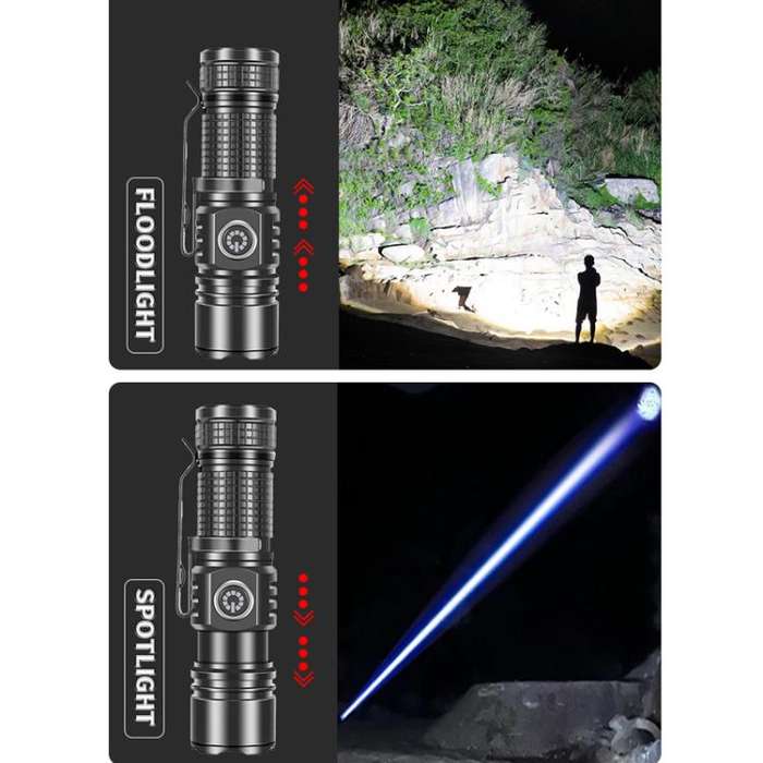 Mini TYPE-C Rechargeable White Laser LED Strong Light Long-Range Flashlight(Without Battery)