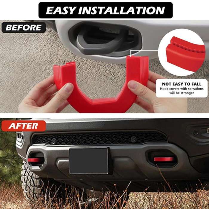 For Dodge RAM 1500 Car Trailer Front Hook Cover(Red)