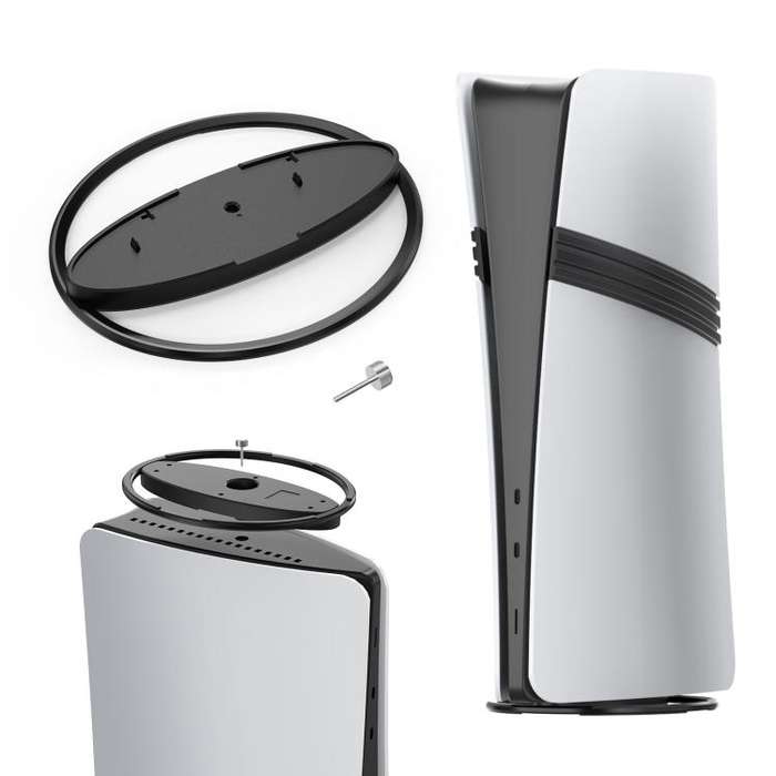 For PS5 / PS5 Slim / PS5 Pro Game Console Desktop Vertical Stand Non-Slip Base(Silver)