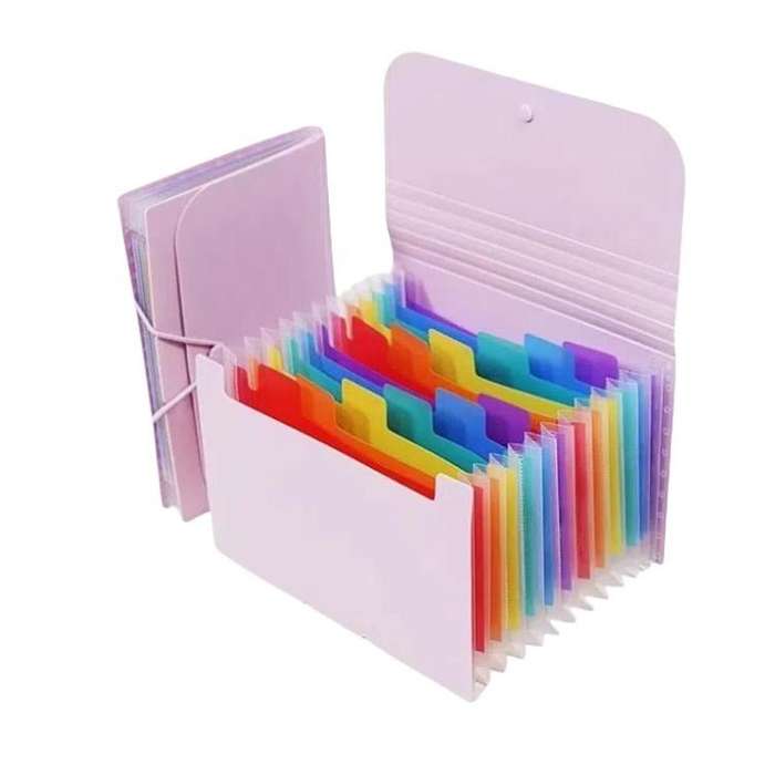 12 Pockets A6 File Organizer Expanding File Folders for Storage and Organization Colorful Inner(P...
