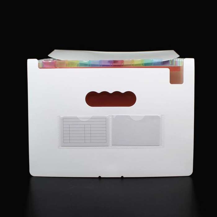 24 Pockets A4 Accordion File Organizer Expanding File Folders For Storage And Organization White