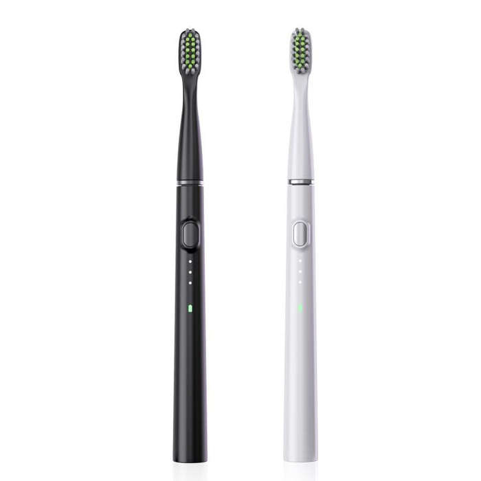 M200 IPX7 Waterproof Smart Timing Portable Electric Toothbrush with 6-brush Heads(Black)