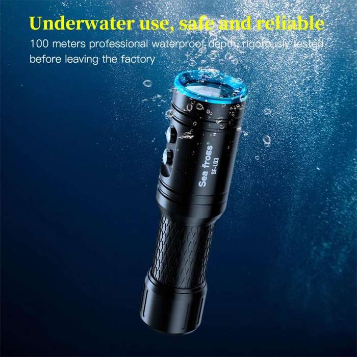 Sea Frogs  SF-L03 100m/325FT IPX8 Underwater Video Light 1000 lm Diving Flashlight(Blue)