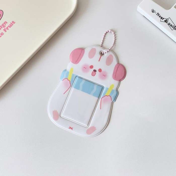 Hisocute Student Cartoon PVC Transparent Card Holder Cute Animal 3-Inch Idol Album Photo Card Cas...
