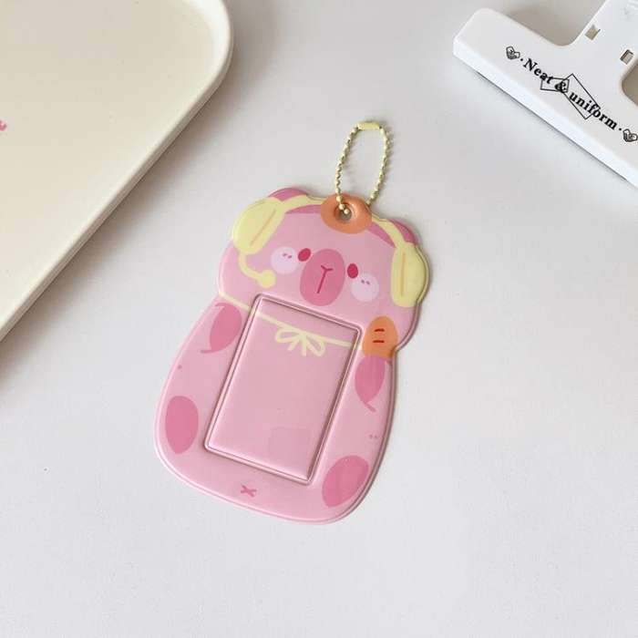 Hisocute Student Cartoon PVC Transparent Card Holder Cute Animal 3-Inch Idol Album Photo Card Cas...
