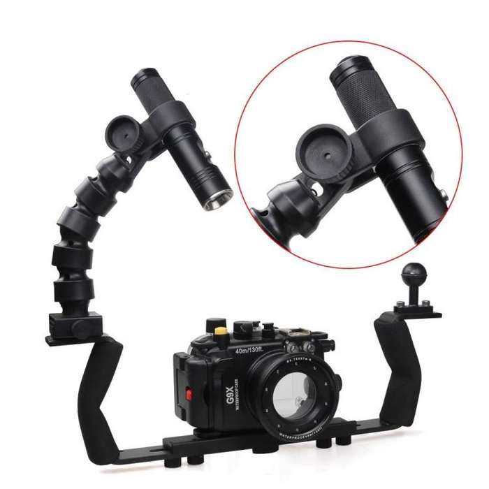 Diameter 20mm Adjustable Diving Flashlight Holder Mount Clamp For Dive Photography
