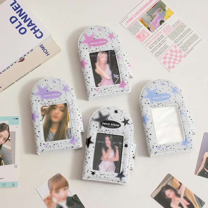 Hisocute Square Snap Album Girls 3 inch Postcards Album Holder Student Polaroid Collect Organizer...