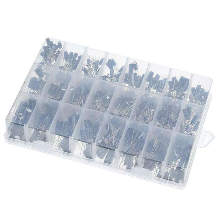 500pcs / Box 0.1uF-1000uF 24 Specifications Electrolytic Capacitor Kits