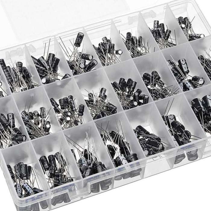 500pcs / Box 0.1uF-1000uF 24 Specifications Electrolytic Capacitor Kits