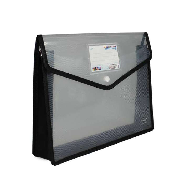 B4  Transparent File Pouch Expanding File Organizer Documents Bag with Snap Closure(White)