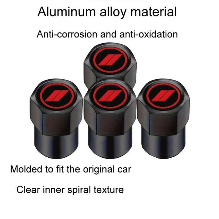 2 Sets Car Modification Aluminum Tire Valve Caps, Style: Red Logo
