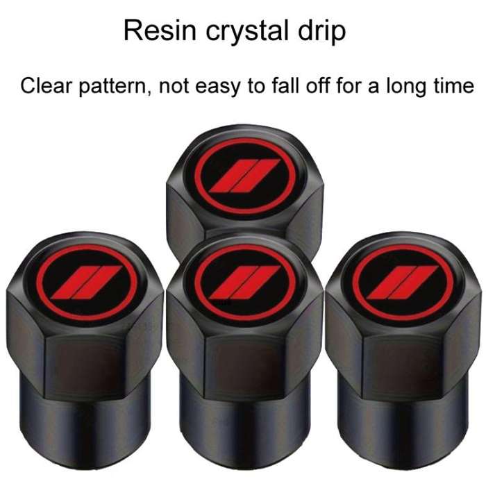 2 Sets Car Modification Aluminum Tire Valve Caps, Style: Graphic Model
