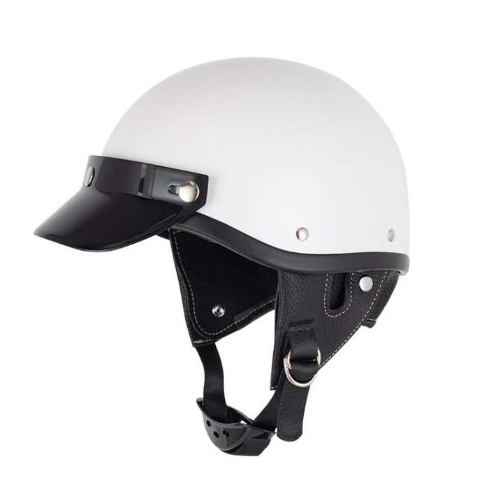 Motorcycle Helmet Brim Retro 3-Button Helmet Visor Sunshade Protection Half Helmet Hat Brim(Dark ...