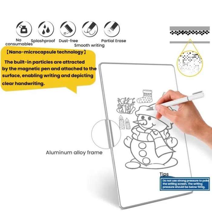 Nano-Microcapsule Magnetic Whiteboard Drawing Draft Writing Board, Size: A4 16 Inches